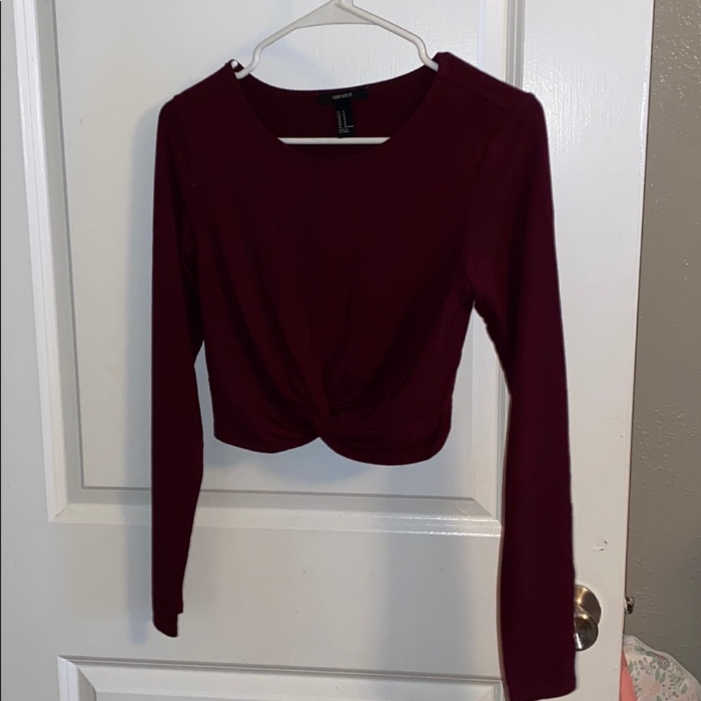 Maroon Crop Top